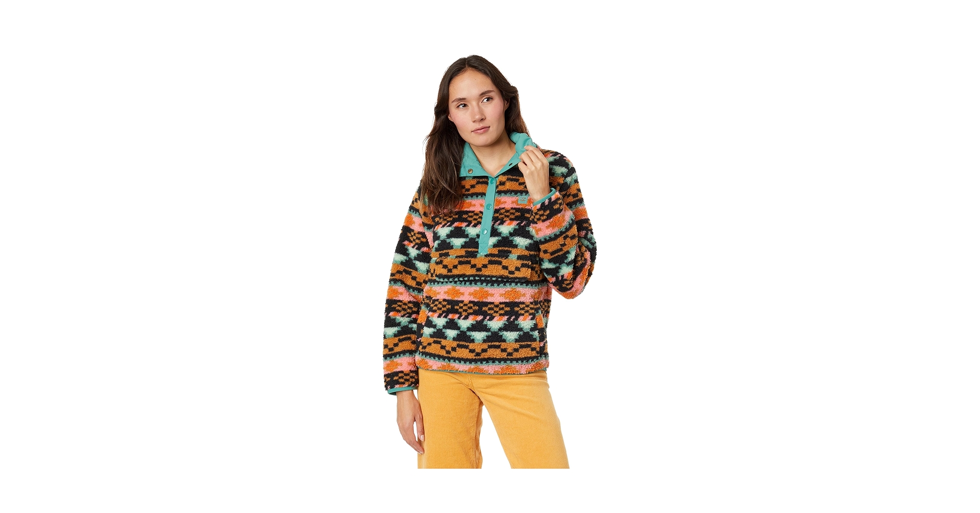 Billabong Switchback Pullover Fleece Black Multi MD at